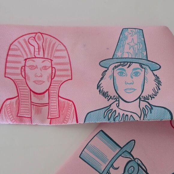 Hermes "Dress Code" Rose/Pale Blue Silk Twilly - Picture 4 of 6